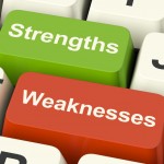 strengths and weaknesses computer keys showing performance or an